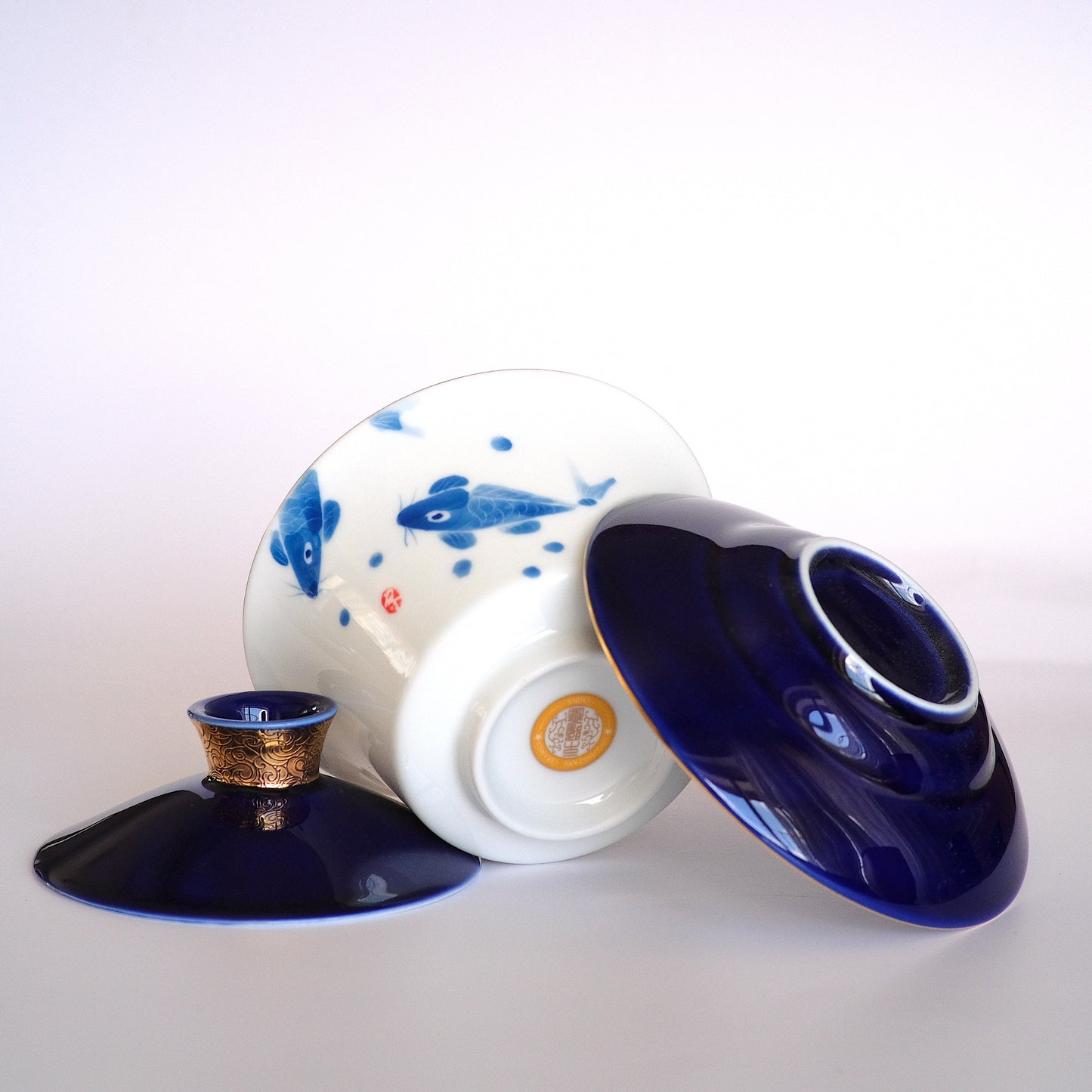 Gaiwan "Fishes", blue, 300ml