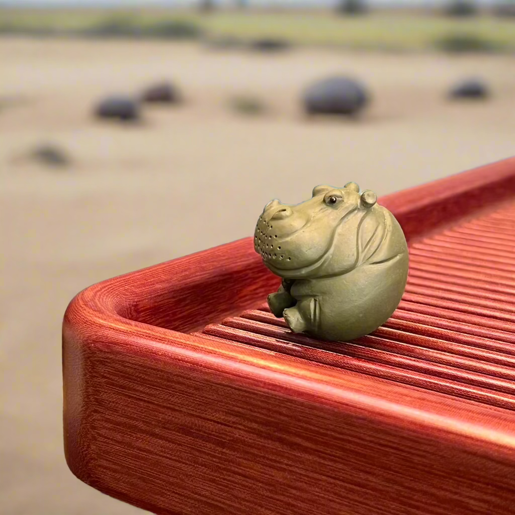 Green Hippopotamus Tea pet #1217