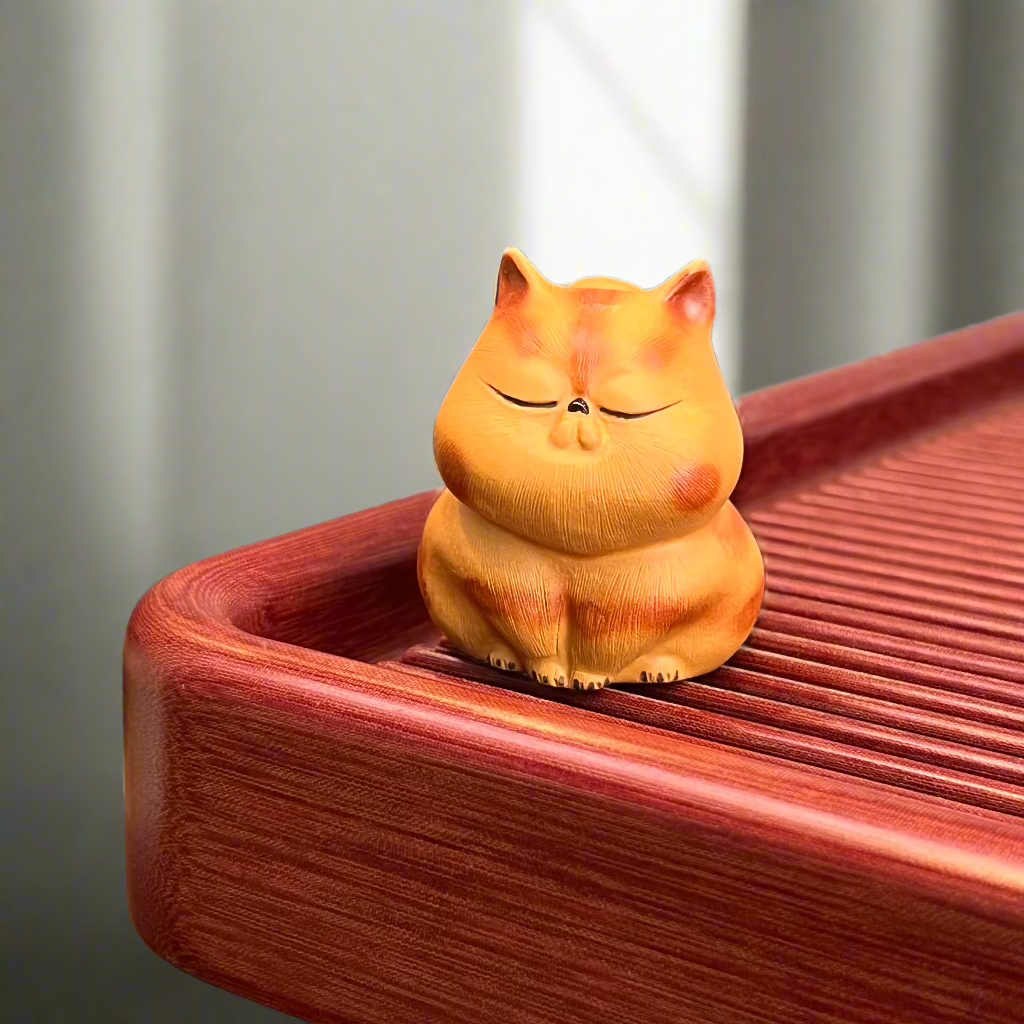 Jinger Cat sitting Tea pet #1238