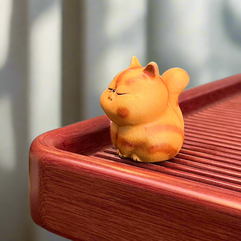 Jinger Cat sitting Tea pet #1238