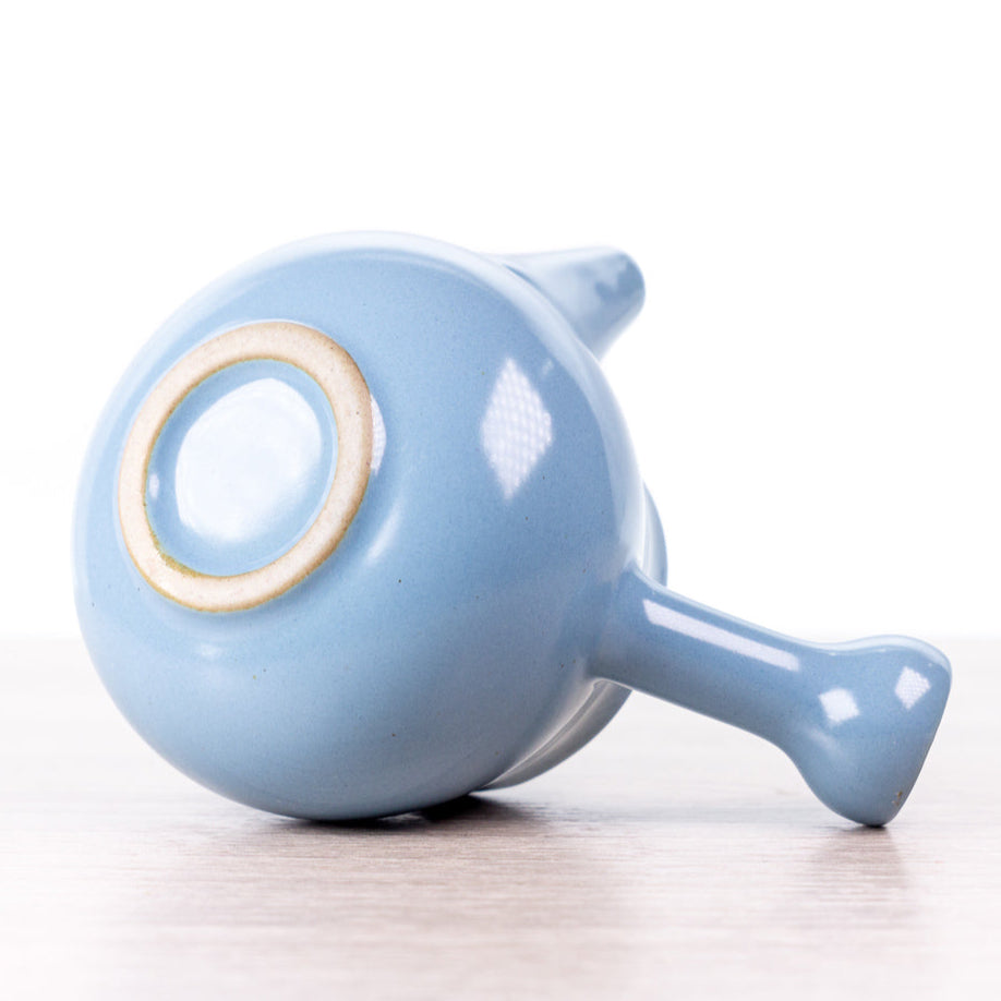 Teapot with side handle, blue, Dehua ceramics, 75 ml