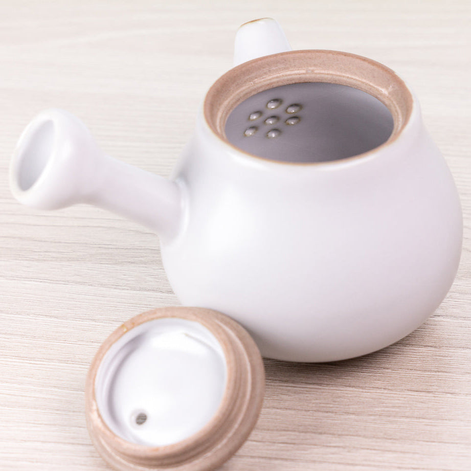 Teapot with side handle, white, Dehua ceramics, 75 ml