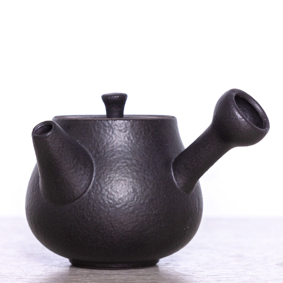 Teapot with side handle, black, Dehua ceramics, 75 ml