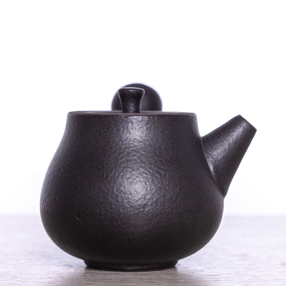 Teapot with side handle, black, Dehua ceramics, 75 ml