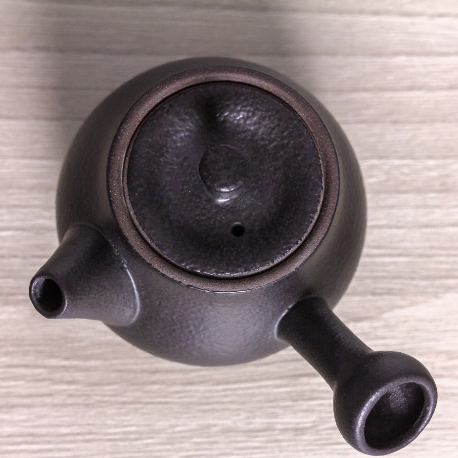 Teapot with side handle, black, Dehua ceramics, 75 ml