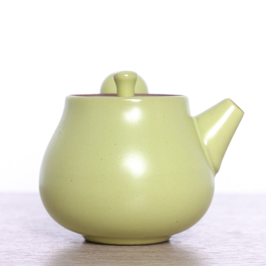 Teapot with side handle, yellow, Dehua ceramics, 75 ml