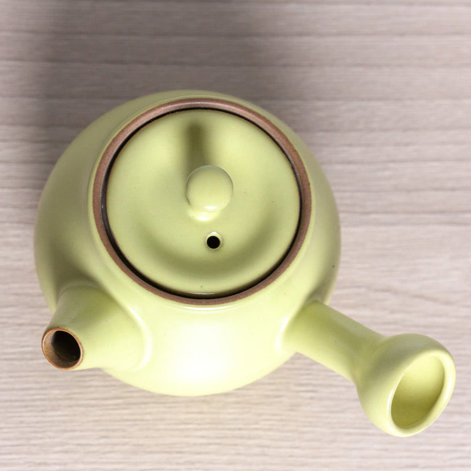 Teapot with side handle, yellow, Dehua ceramics, 75 ml