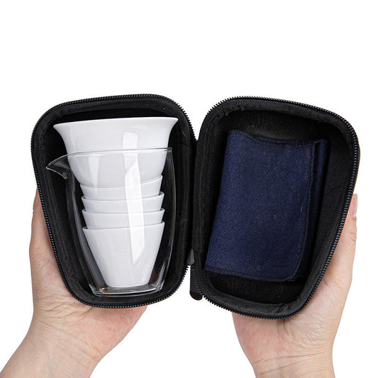 Travel Tea Set White Porcelain