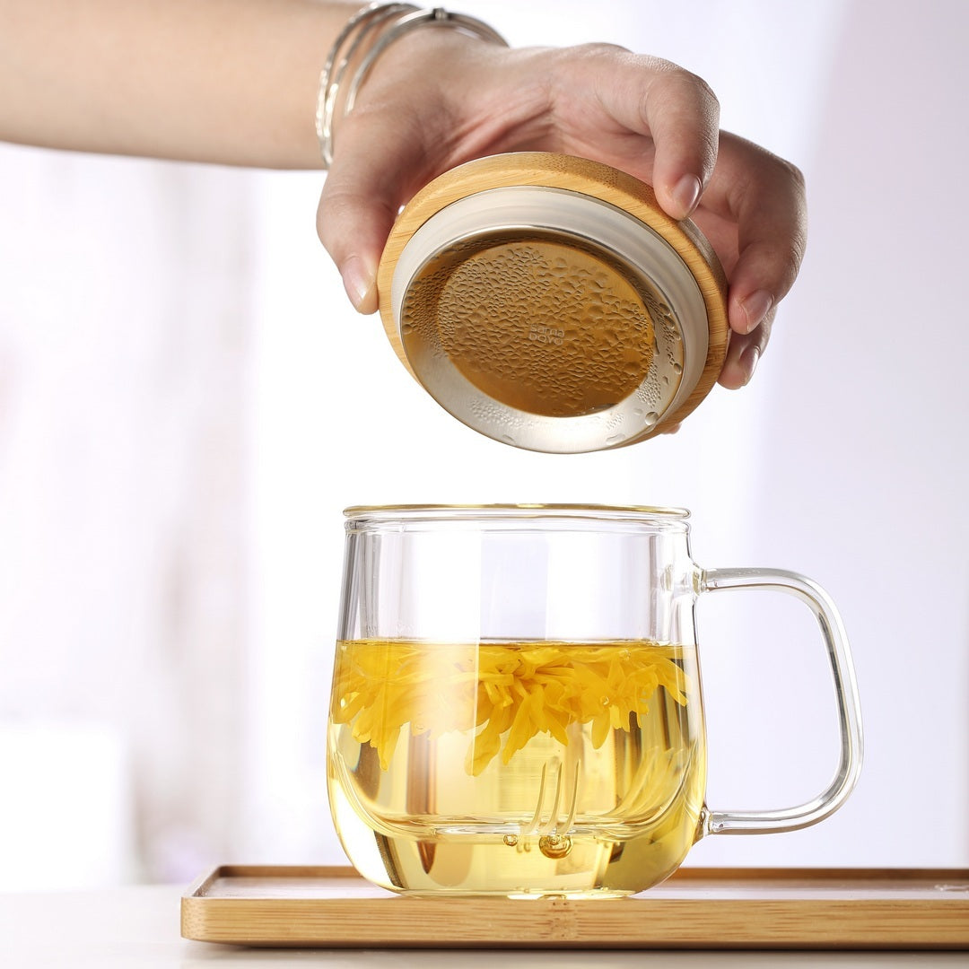 Brewing Mug SAMADOYO S`026A with Wooden Lid, 380ml