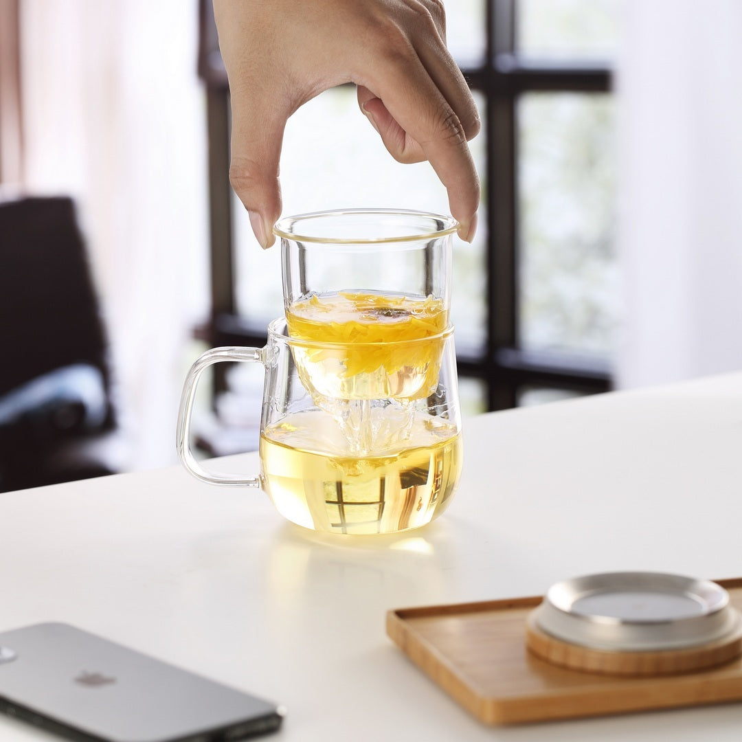 Brewing Mug SAMADOYO S`026A with Wooden Lid, 380ml