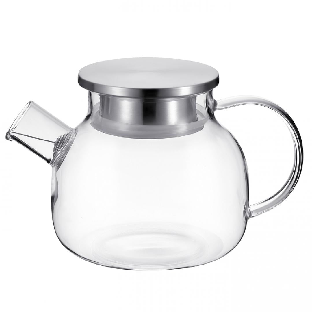 Glass Teapot Fireproof with metal lid, 1000ml