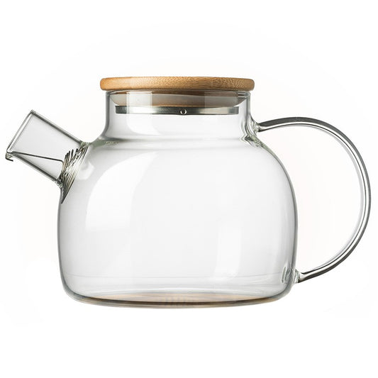 Glass Teapot Fireproof with bamboo lid, 1000ml