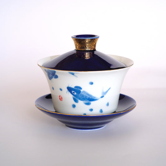 Gaiwan "Fishes", blue, 300ml