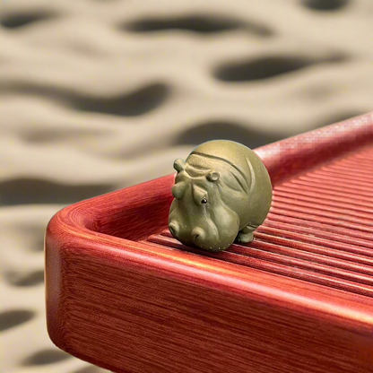 Green Hippopotamus Tea pet #1217