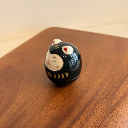 Daruma Tumbler Black Cat Tea Pet