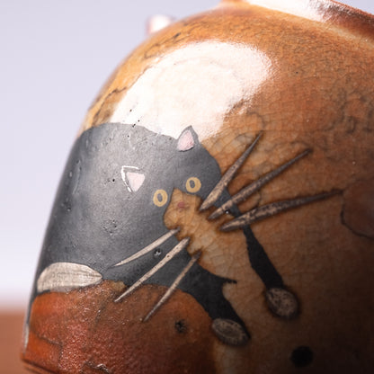 Dancing Cat Ceramic Teapot, 110 ml