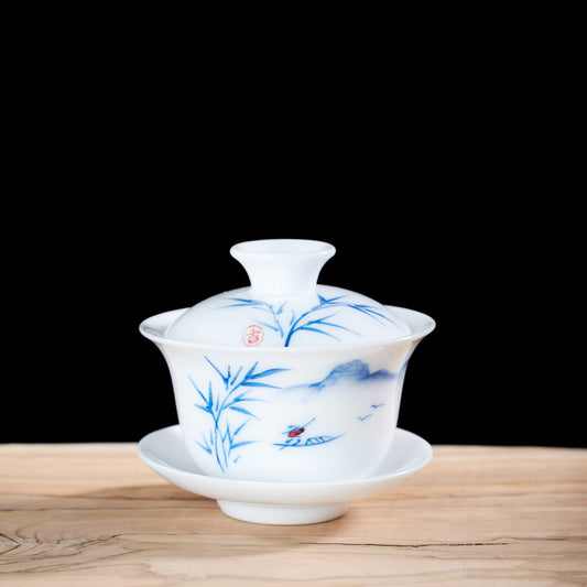 Gaiwan mini Bamboo hand painted, 90 ml