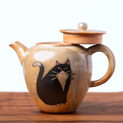 Sitting Cat Ceramic Teapot, 120 ml